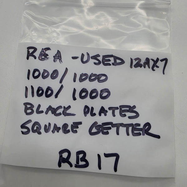RCA 12AX7 Matched Pair, Black Plates, Square Getter, Hickok Tested