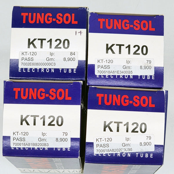 Factory Matched Quad Tung-Sol KT-120 Power Tubes, Russian, New