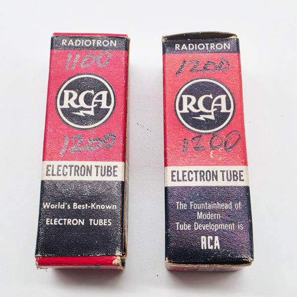 RCA 12AX7 Matched Pair,  Gray Plates, Square Getter, Hickok Tested