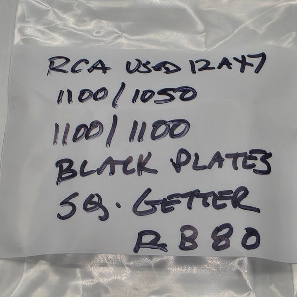 RCA 12AX7 Matched Pair, Black Plates, Square Getter, Hickok Tested