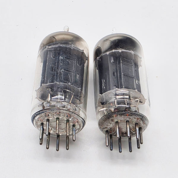 RCA 12AX7 Matched Pair, Black Plates, Square Getter, Hickok Tested