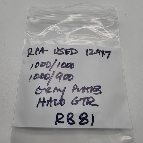 RCA 12AX7 Matched Pair, Gray Plates, Halo Getter, Hickok Tested