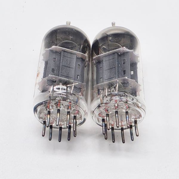 RCA 12AX7 Matched Pair, Gray Plates, Halo Getter, Hickok Tested