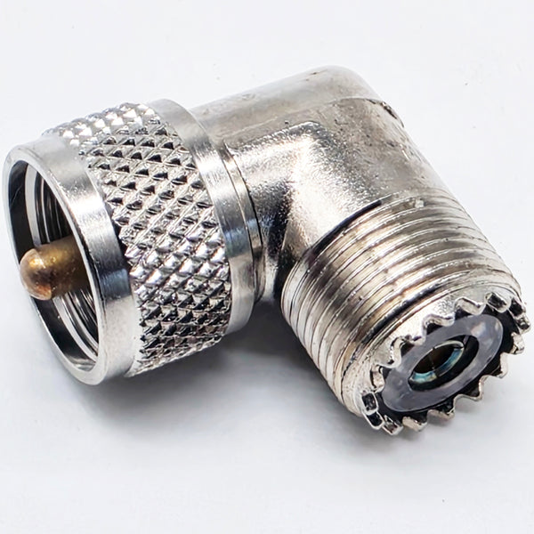 Amphenol Right Angle PL-259/SO-239 (UHF Male/Female), Lot of 4, USA Made