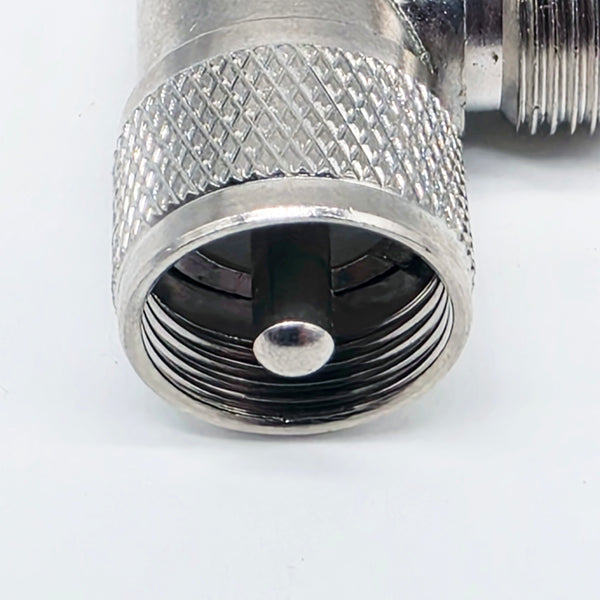 4 Count, Right Angle PL-259/SO-239 (UHF Male/Female) Adapters, New