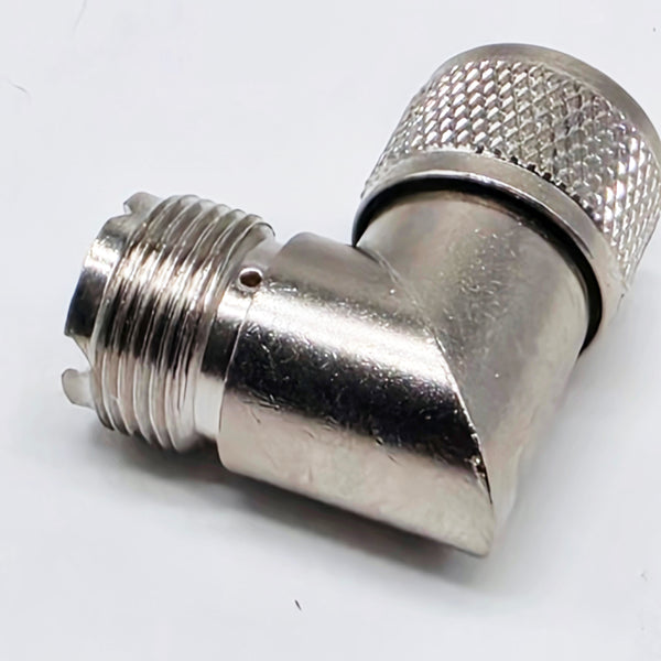 4 Count, Right Angle PL-259/SO-239 (UHF Male/Female) Adapters, New