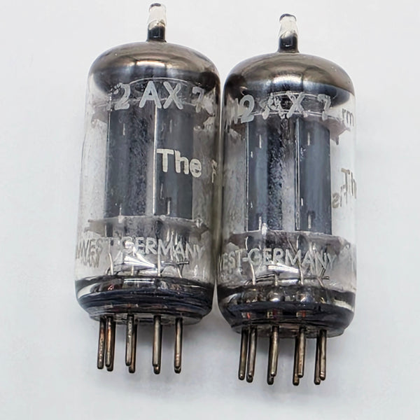 Telefunken 12AX7 Matched Pair Branded "The Fisher", Western Germany, Hickok Tested