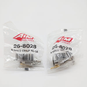 AIM Male Crimp-On N Connector, Qty: 2