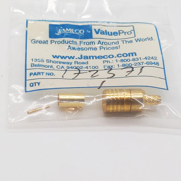 Jameco 172371 SMB Male Crimp-On Connector, Gold Plate, Qty: 3