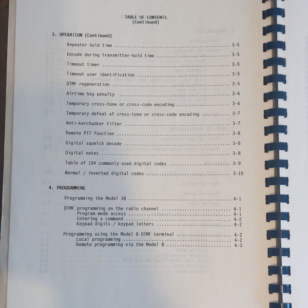 Zetron Model 38A Repeater Tone Panel Instruction Manual, 150+ Pages