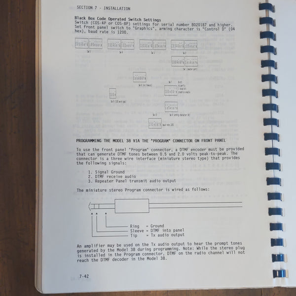 Zetron Model 38A Repeater Tone Panel Instruction Manual, 150+ Pages