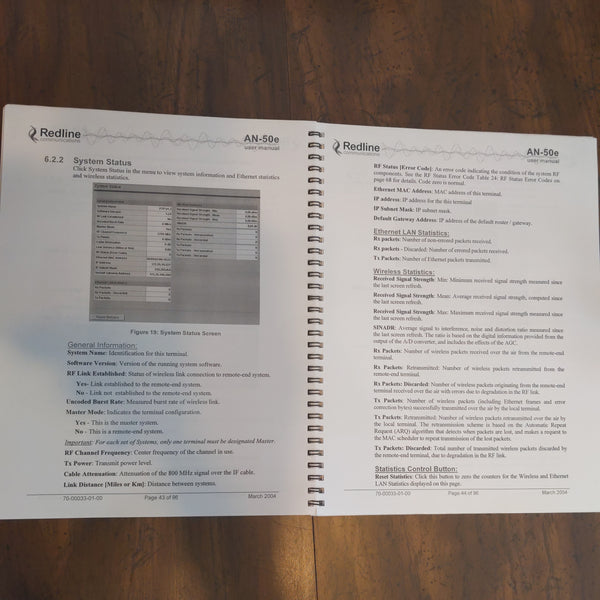 Redline AN-50e PTP System User Manual, OEM, Clean