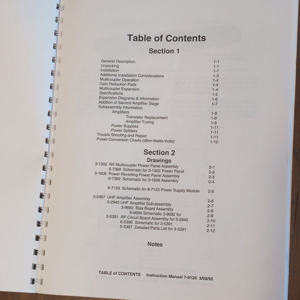 TX RX Multicoupler Manual, Installation And Service, 400-512MHz