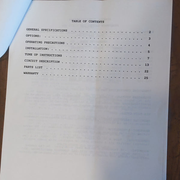 TPL VHF High Band RF Power Amplifiers Service Manual