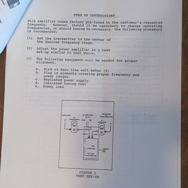 TPL VHF High Band RF Power Amplifiers Service Manual