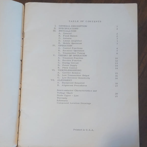 SBE SB-34 Transceiver Operation And Maintenance Manual, Original