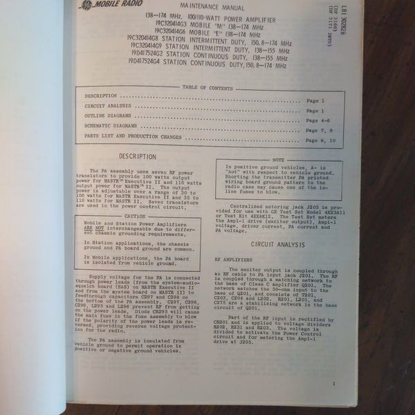 GE Mobile Radio MASTR II Multiple Manuals With Schematics