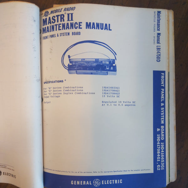 GE Mobile Radio MASTR II Multiple Manuals With Schematics