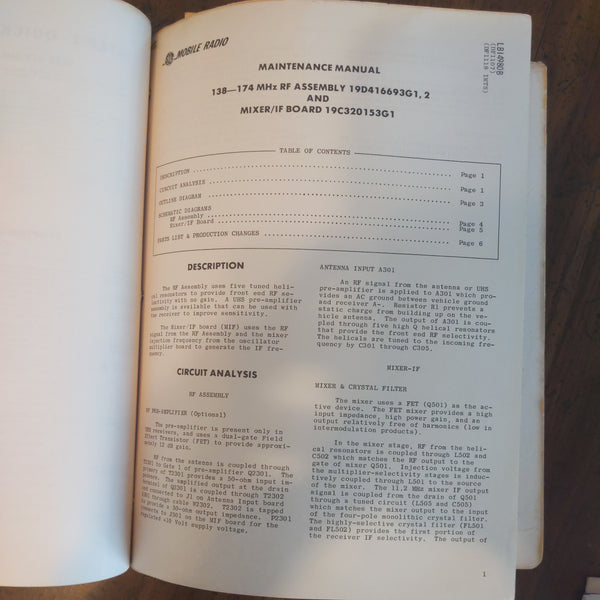 GE Mobile Radio MASTR II Multiple Manuals With Schematics