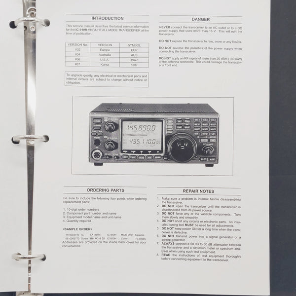 Icom IC-910H Service Manual