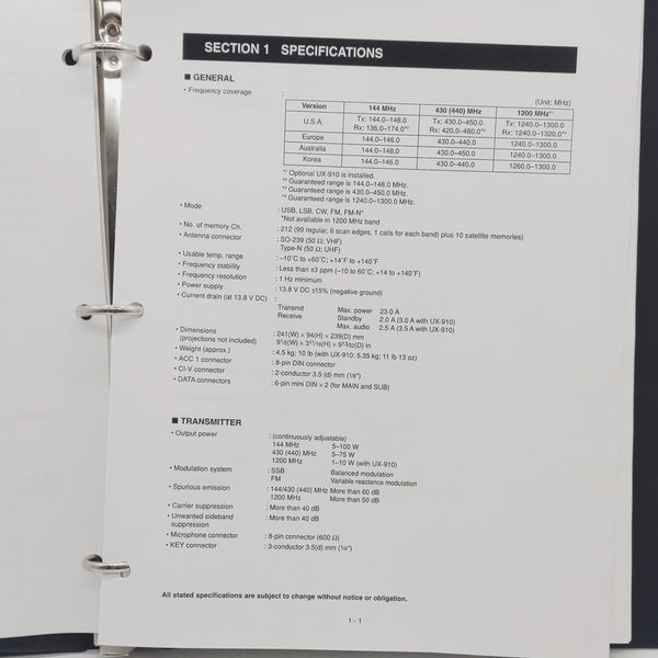 Icom IC-910H Service Manual
