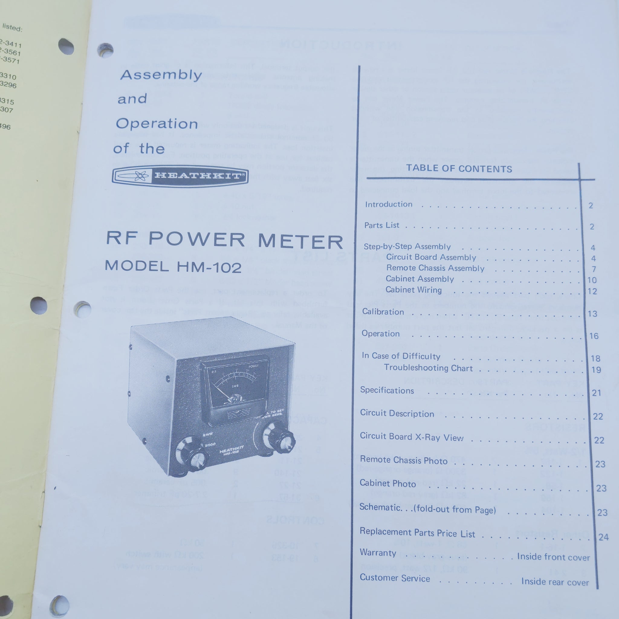 Heathkit HM-102 Power Meter Assembly Manual