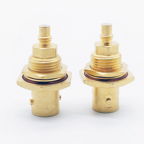 Gold BNC Female Panel Adapter To Unidentified Connection