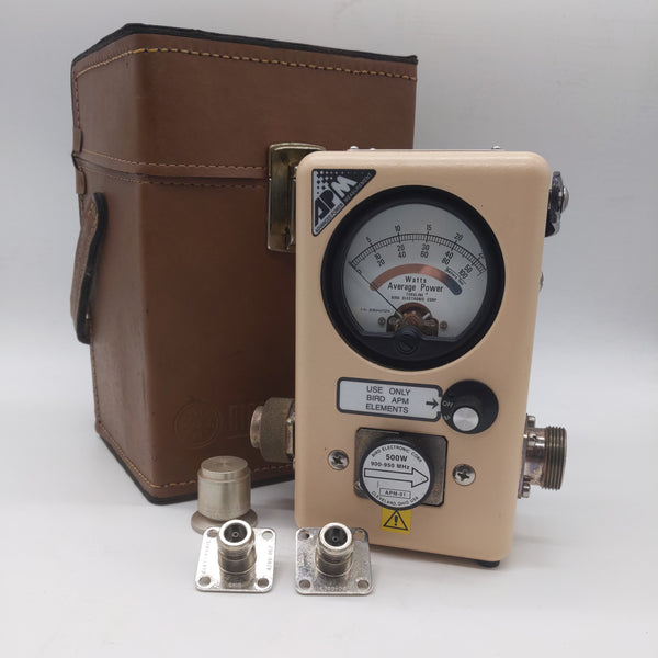 Thruline Bird Wattmeter APM-16 W/ 500W Slug, Leather Case, Manual, 7/16 and N Connectors,