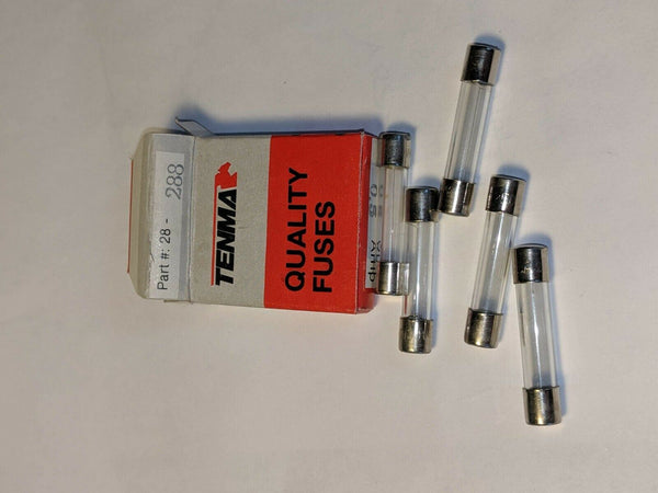 Lot of 40 Glass Fuses, .5A, 250V