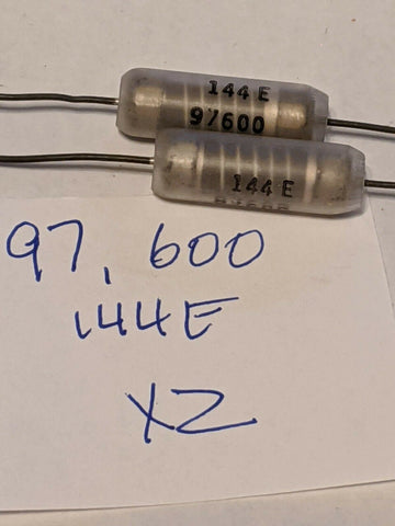 2 Pieces New Old Stock 97,600 Ohm Resistor