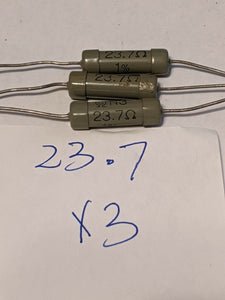 3 Pieces 23.7 Ohm Resistors, NOS