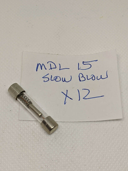 Fusetron MDL15 Slow Blow Fuses, 12 Pieces