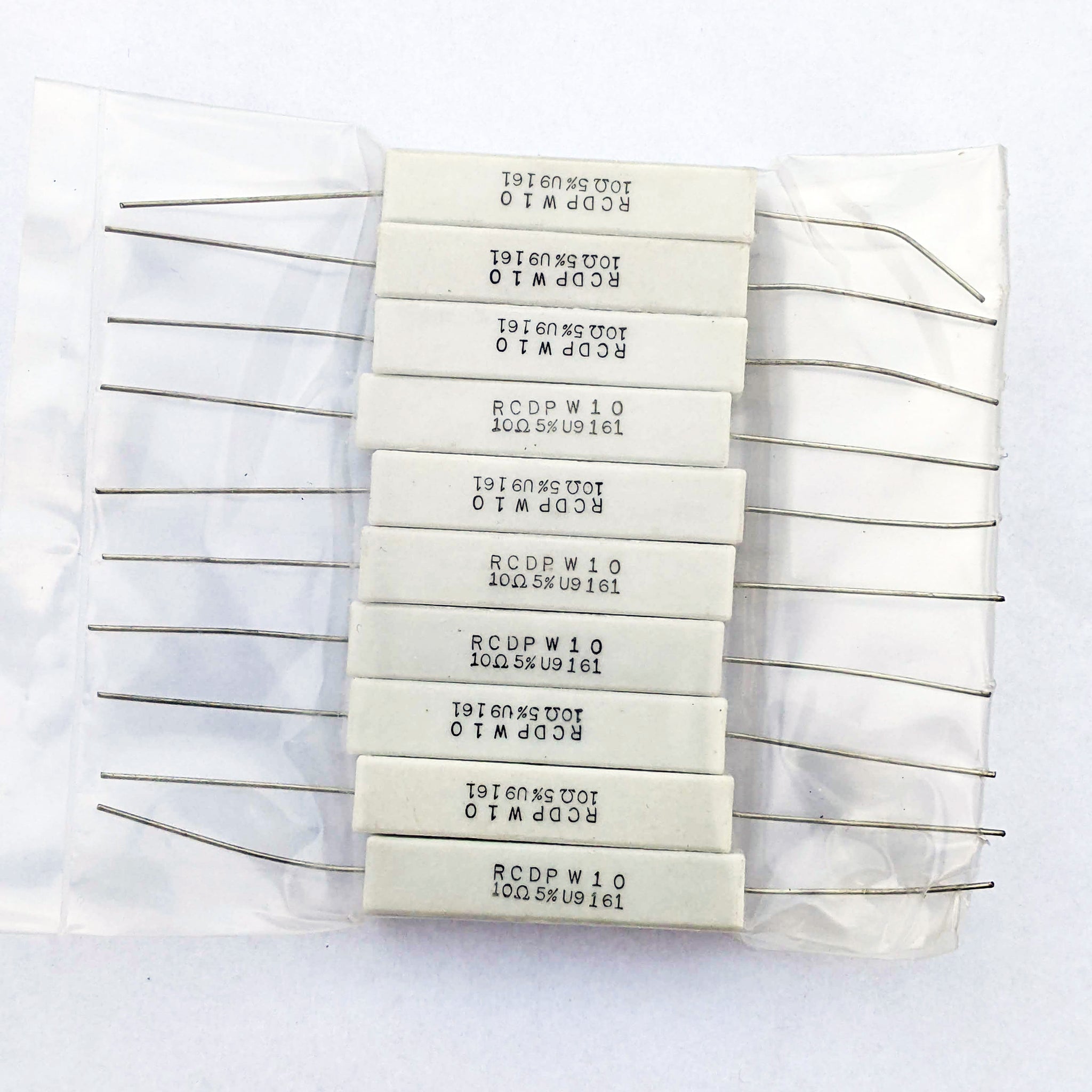 Ceramic Resistors, RCDP W10 10 ohm, 5%, Bag of 10 (New)