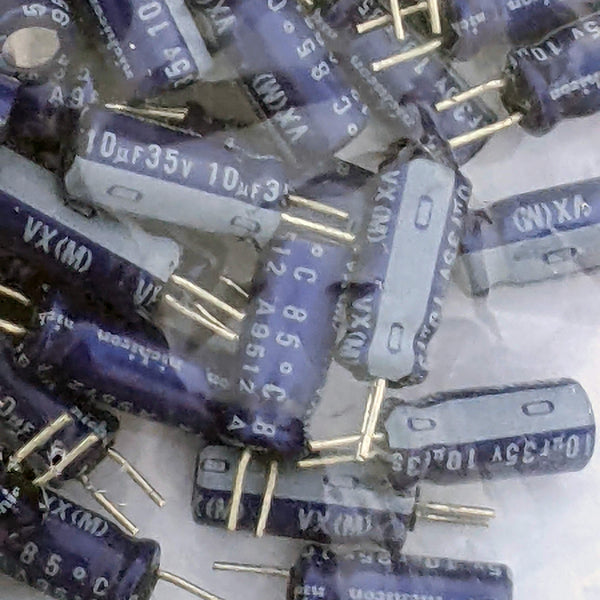 Nichicon Capacitors, 10uF, 35V, 85°C, A9512, Bag of 200