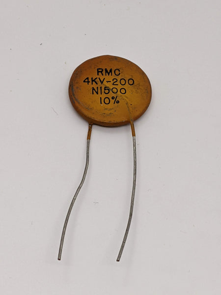Mallory-RMC Ceramic Disc Capacitors (Lot of 5), 200 pF, 4KV, NOS, Tested Good