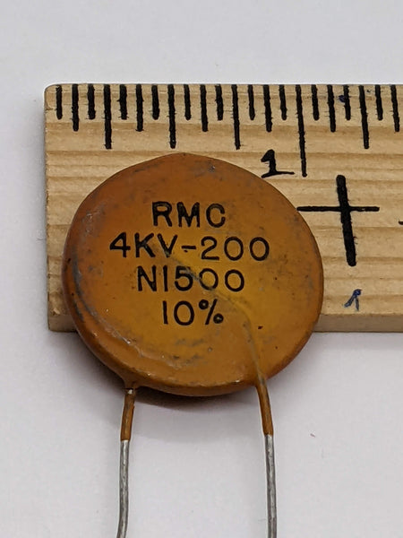 Mallory-RMC Ceramic Disc Capacitors (Lot of 5), 200 pF, 4KV, NOS, Tested Good
