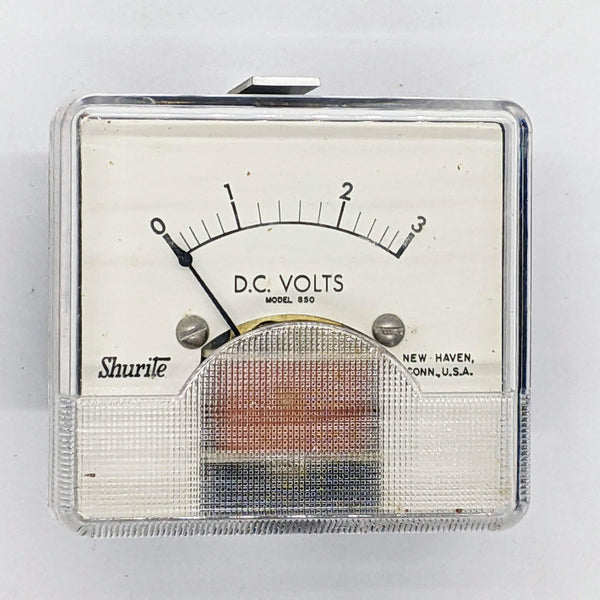 Shurite DC Voltmeter 0V-3V, USA Made, New In Box, 1969