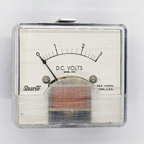 Shurite DC Voltmeter 0V-3V, USA Made, New In Box, 1969