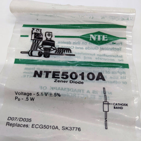 New NTE 5010A Zener Diodes (Pack of 3)