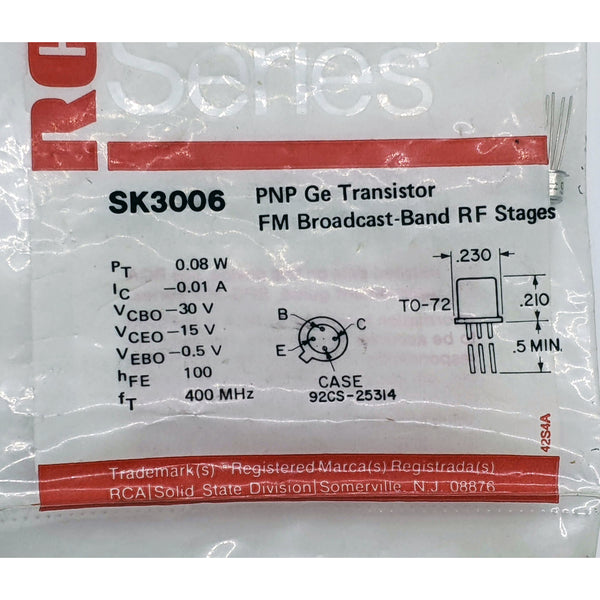 RCA SK SK3006 Transistor (New)