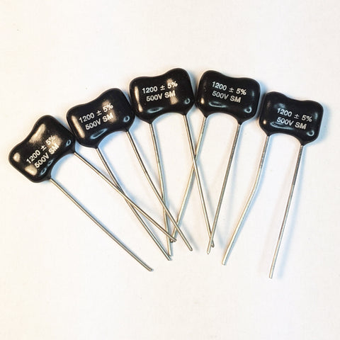 Suntan Silver Mica Capacitors Pack of Five, 1200pf +/-5%, 500V