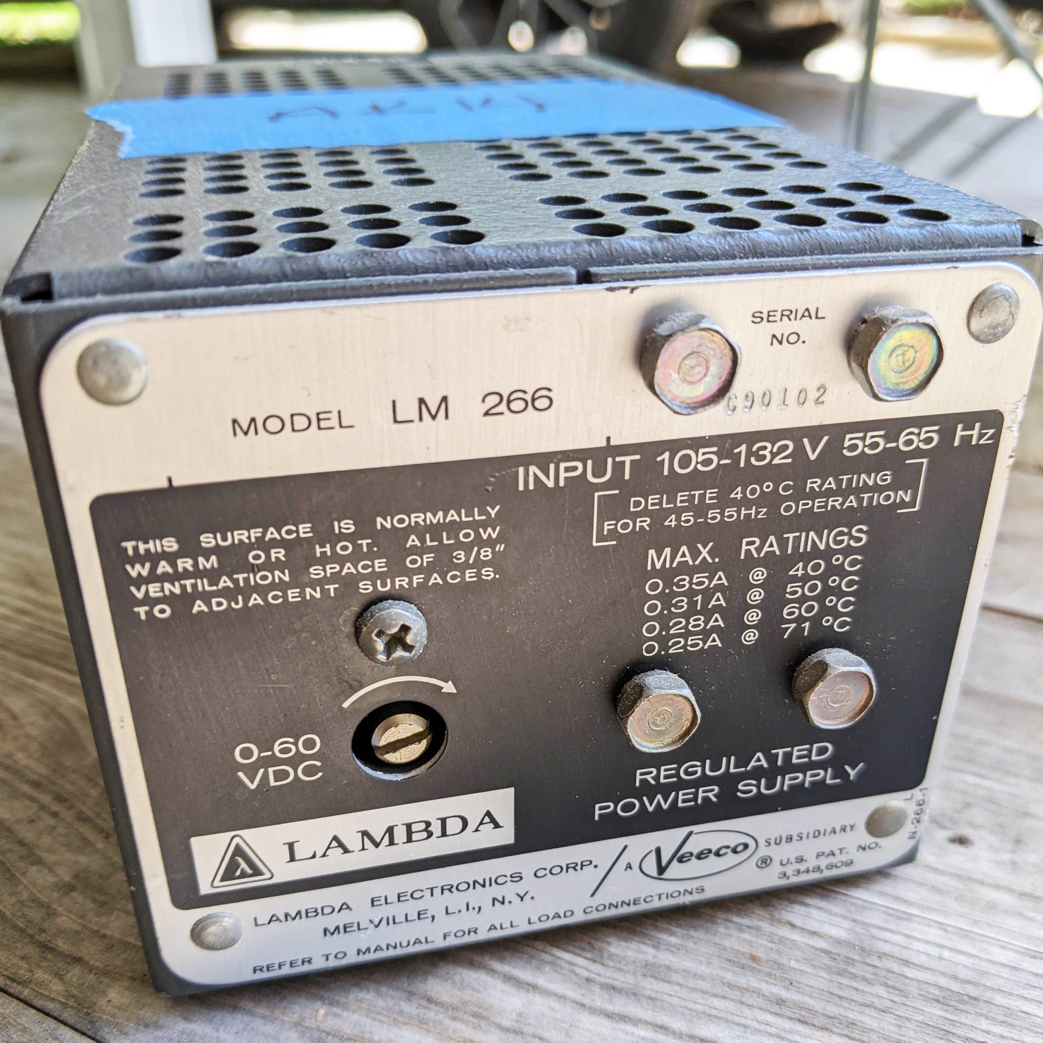 Lambda Power Supply LM266, 110 VAC Input, 60 VDC Out