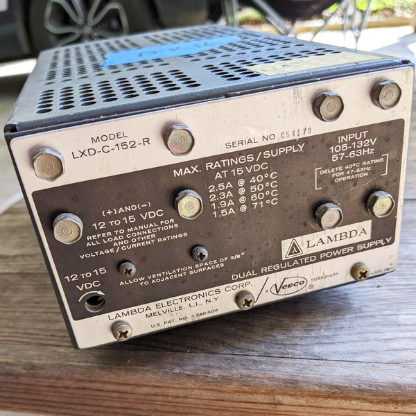 Lambda Power Supply LXD-C-152-R, 110 VAC Input, 12-15 VDC Out