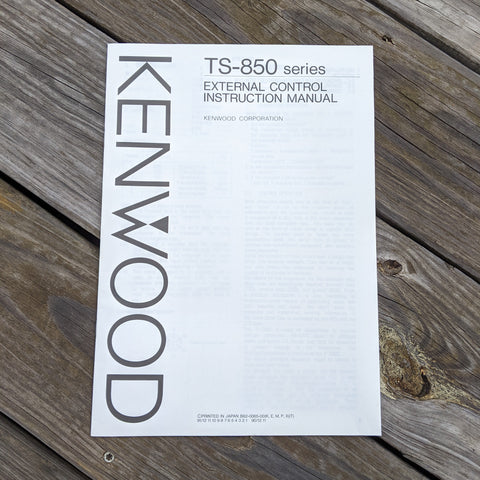 Kenwood 850 Series External Control Instruction Manual, Original, Clean