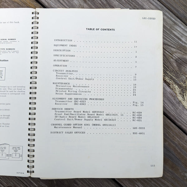 General Electric Pacer Two-Way FM Radio Maintenance Manual, Original