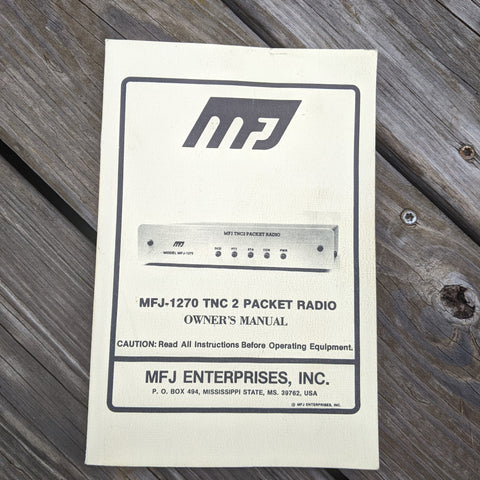 Original MFJ-1270 TNC 2 Packet Radio Owners Manual