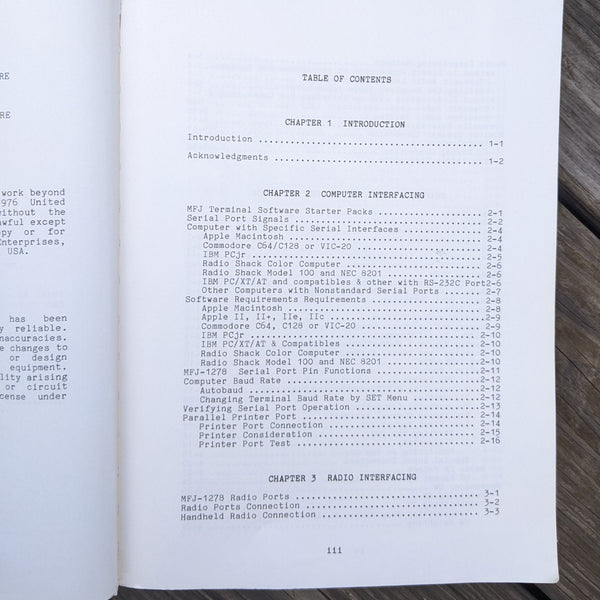Original MFJ-1278/MFJ-1278T Instruction Manual for Multi-Mode Data Controller
