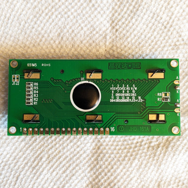 JHD Green Yellow LCD Display Module JHD 161A, New Old Stock